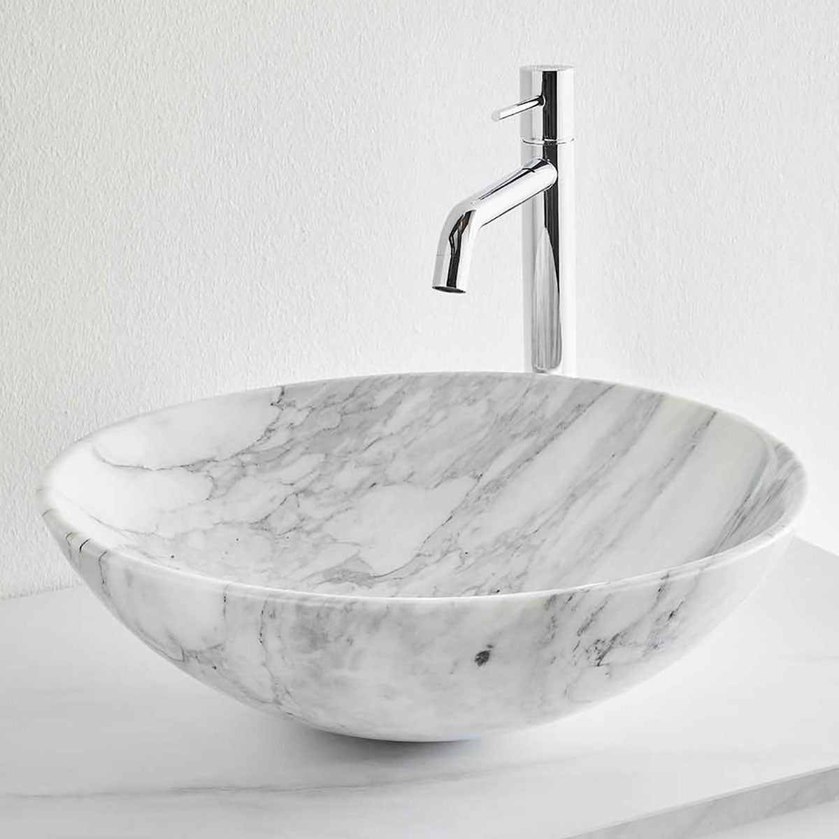 Fritstående Håndvask Noro Marble Hvid