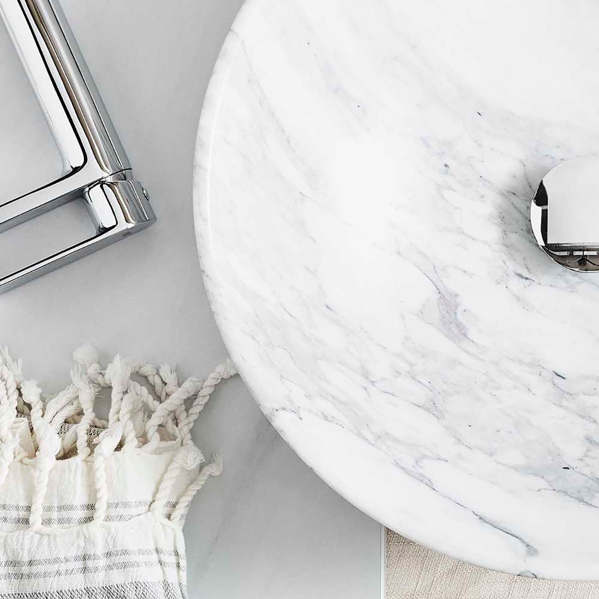 Fritstående Håndvask Noro Marble Hvid