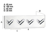 Firekrog Smedbo Selvklæbende Kantet Krom Blank