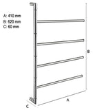 Håndklædestang Smedbo Outline, 4-armet, Rustfri Poleret
