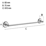 Håndklædestang Smedbo Villa Krom Blank 60 cm