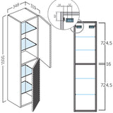 Badeværelsesskab Høj 35x150 cm Tenfors Stilja Valnød
