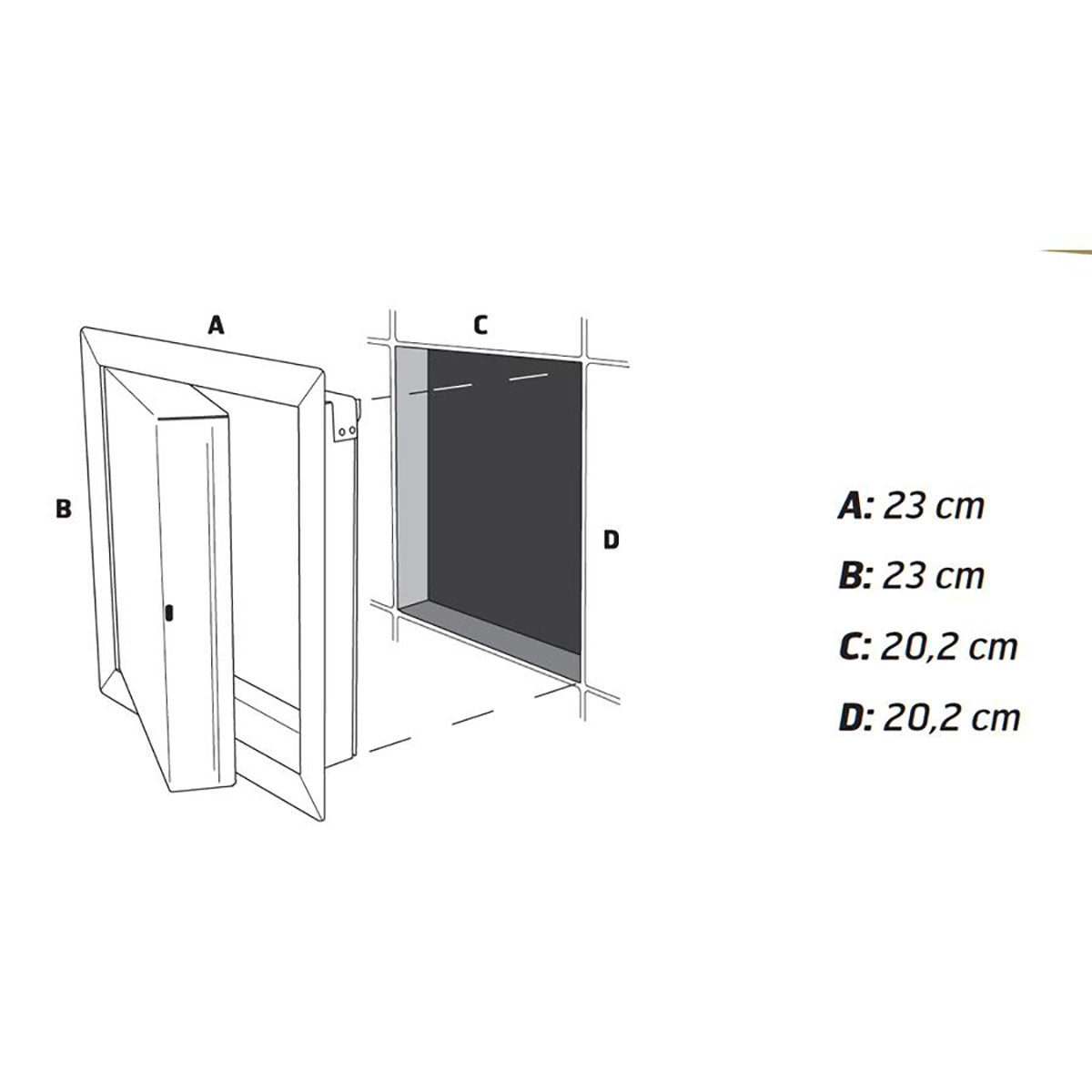Inspektionslem Push Black 200x200 mm