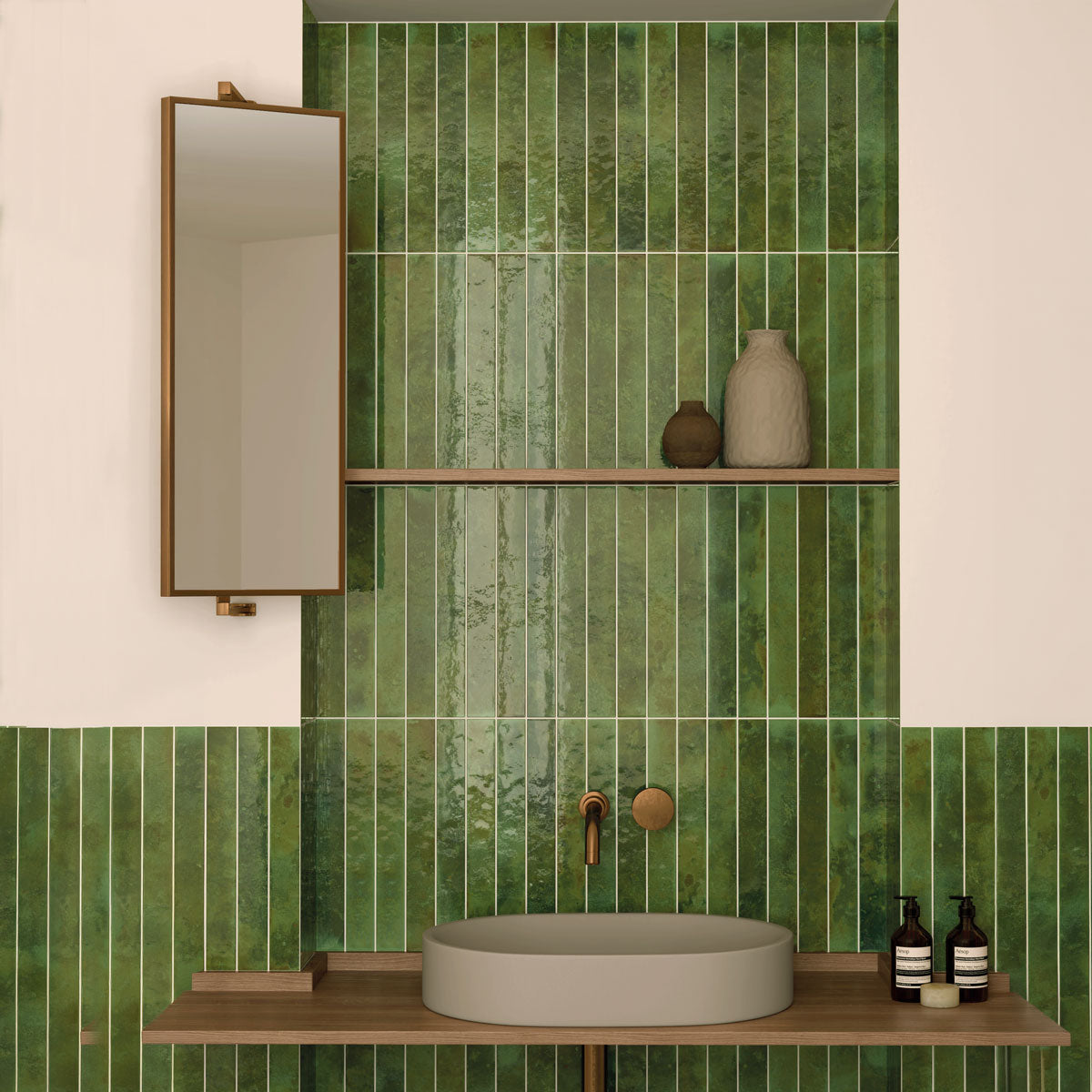 Prøve Vægflise Bali Green Blank 5x40