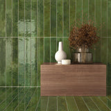 Vægflise Bali Green Blank 5x40