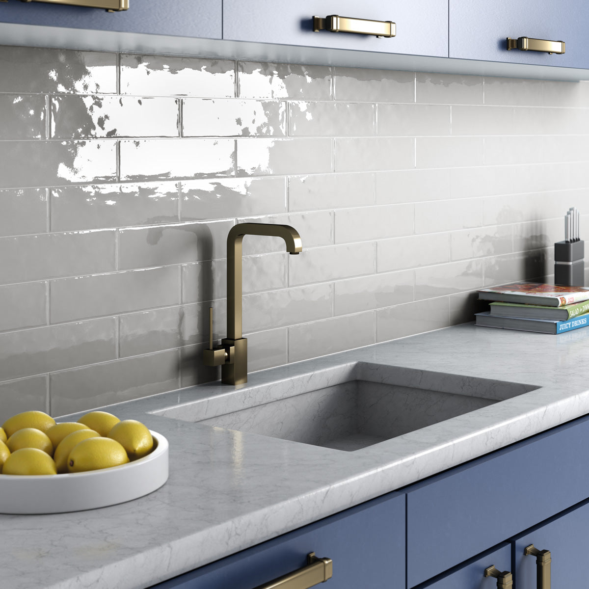 Vægflise Casita Light Grey Blank 7,5x30