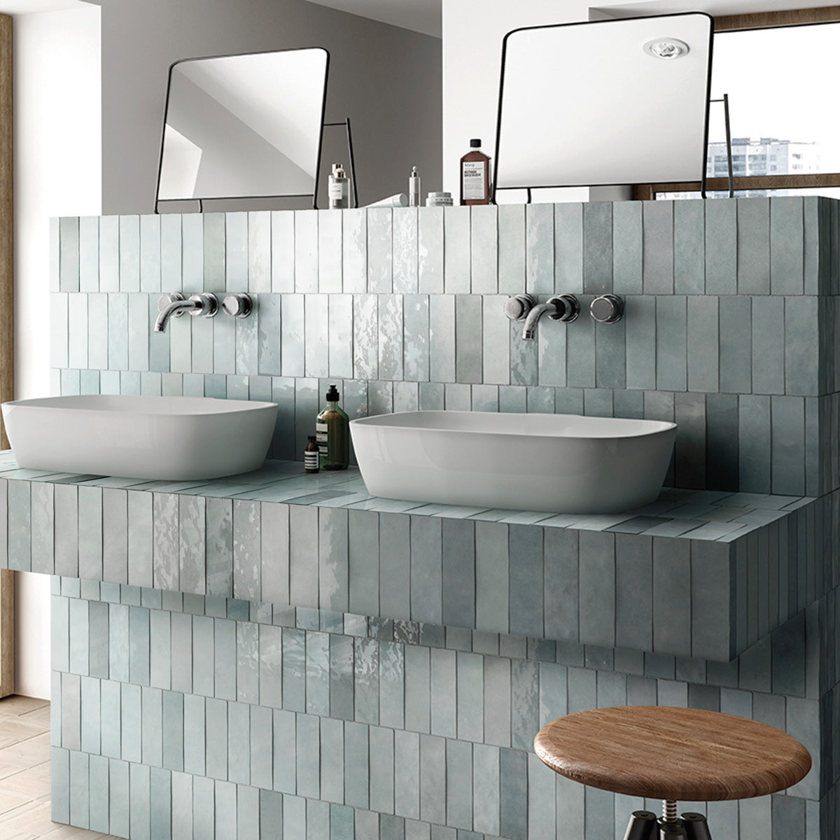 Vægflise Creativa Aqua Blank 6,5x20