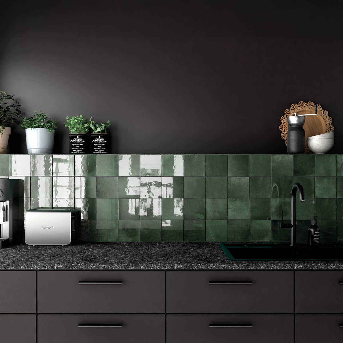 Vægflise Creativa Moss Green Blank 13,2x13,2