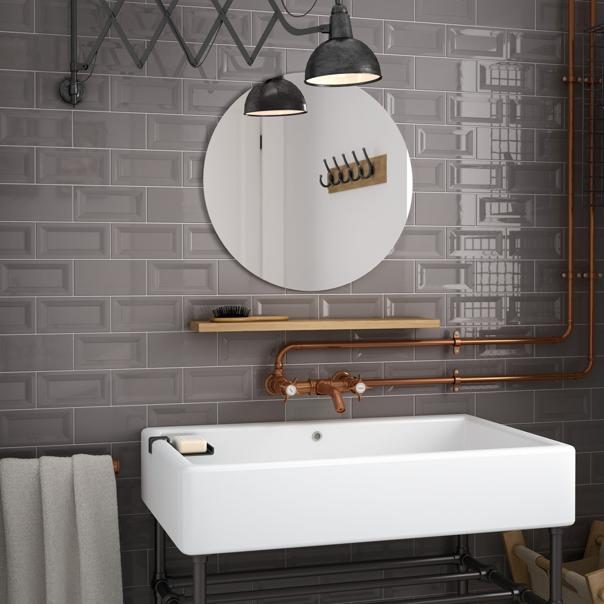 Prøve Kakel Inmetro Vision Dark Grey Blank 7,5x15