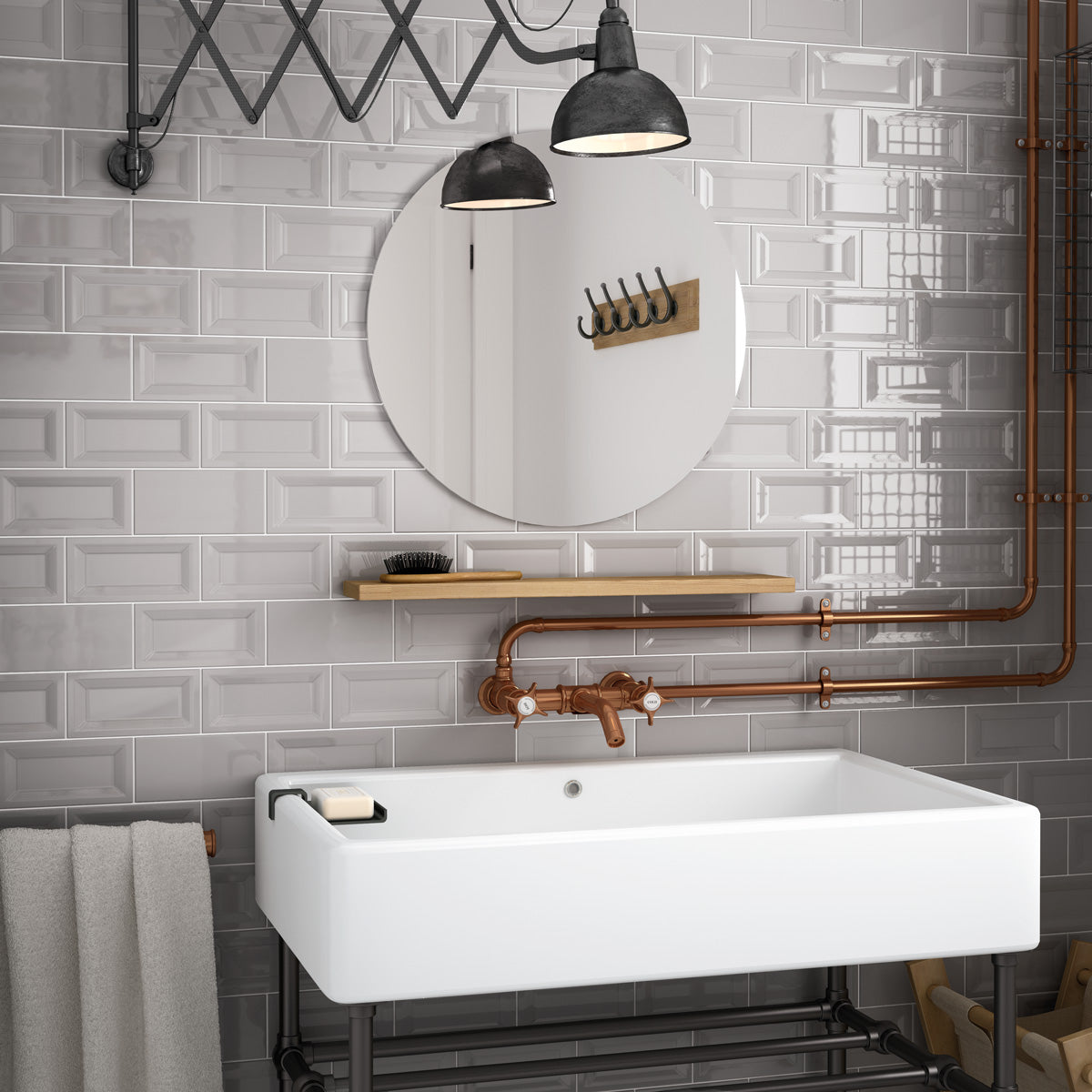 Prøve Kakel Inmetro Vision Light Grey Blank 7,5x15