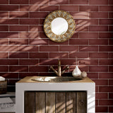 Prøve Vægflise Magma Burgundy Mat 6,5x20