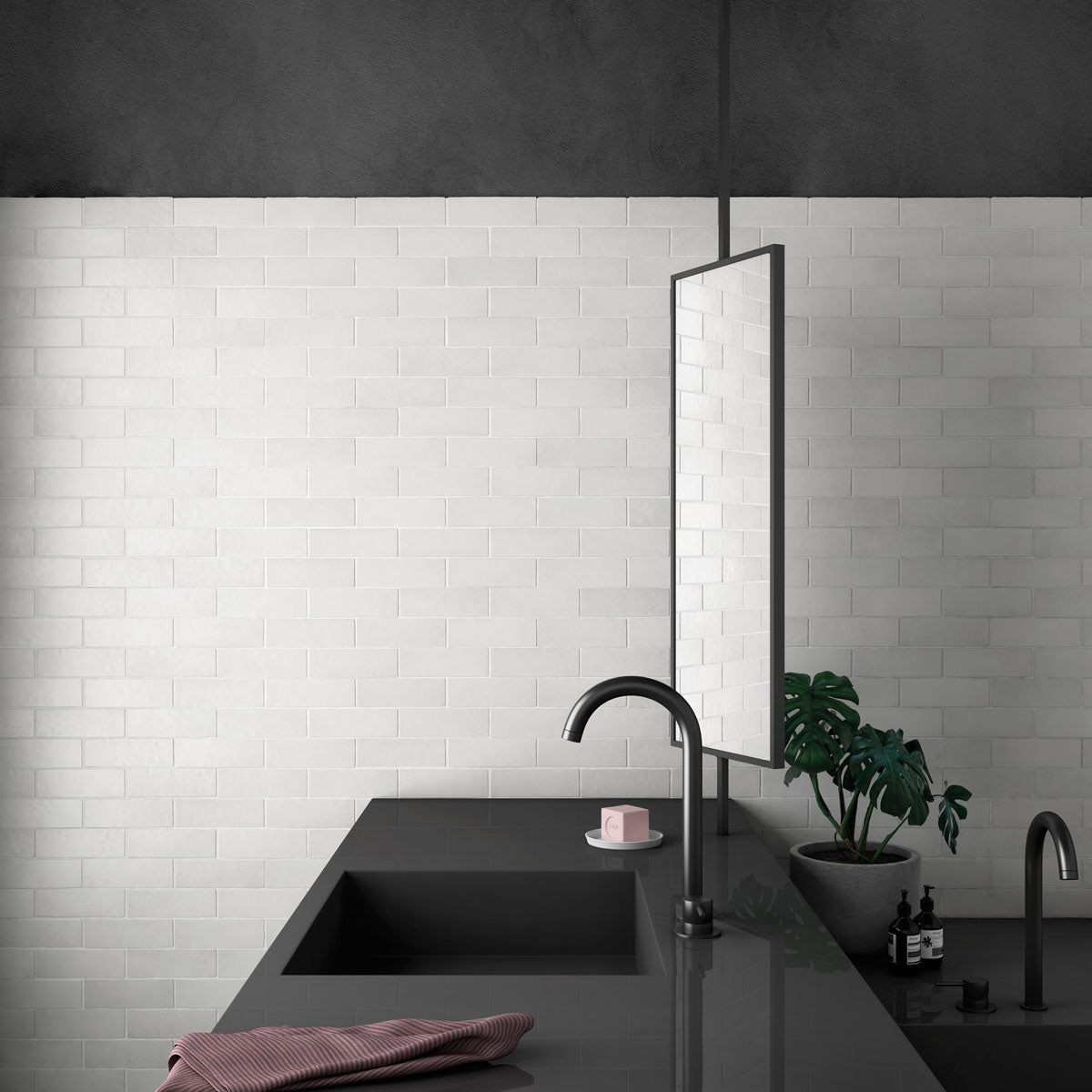 Prøve Vægflise Magma White Mat 6,5x20