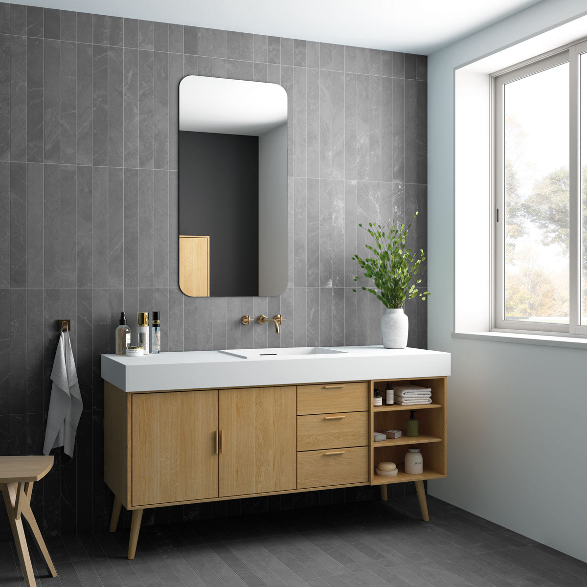 Vægflise Marmoris Grey Mat 7,5x60