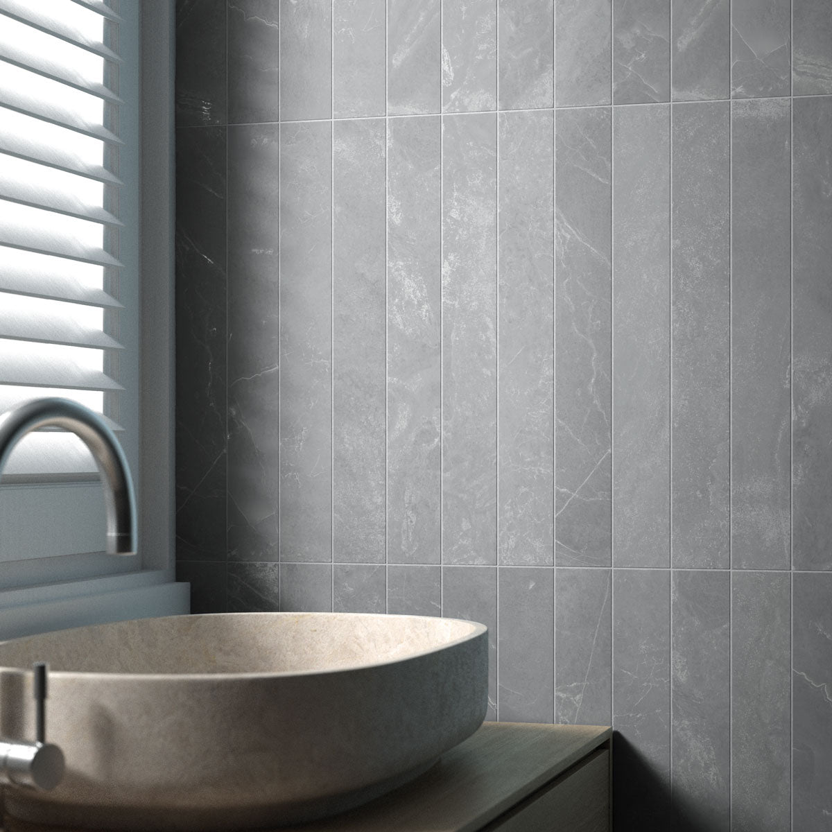 Prøve Vægflise Marmoris Grey Mat 7,5x60