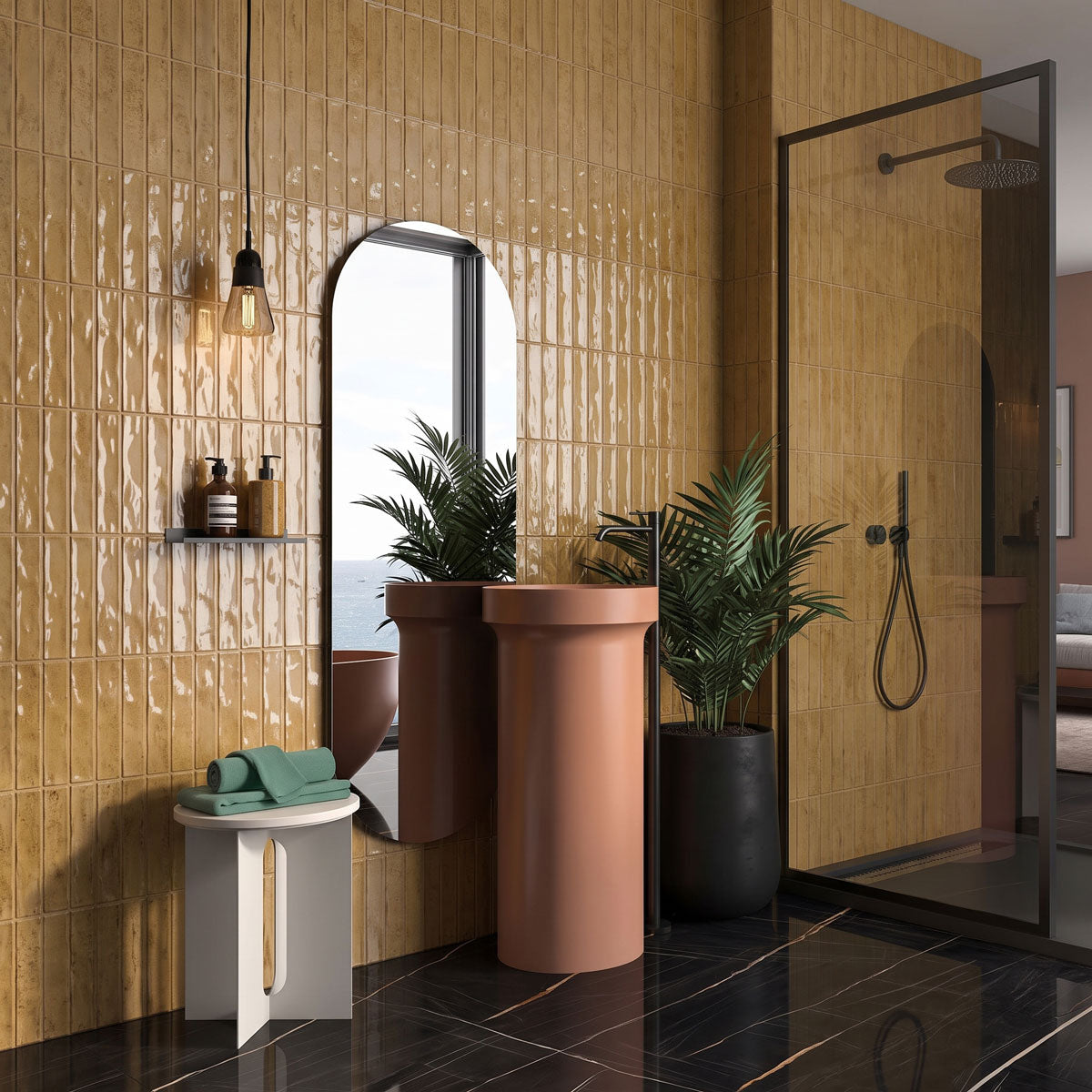 Vægflise Materika Rak Amber Blank 5x25