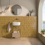 Vægflise Materika Rund Amber Blank 5x25
