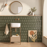 Prøve Vægflise Materika Rund Green Blank 5x25
