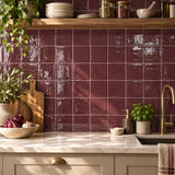 Vægflise New Country Bordeaux Blank 15x15  