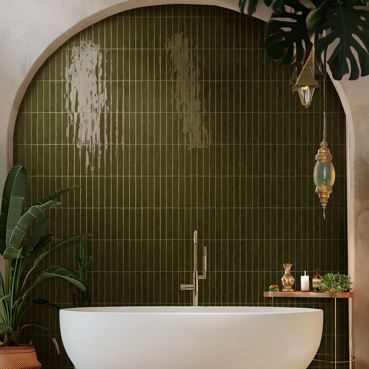 Prøve Vægflise San Remo Olive Blank 5x25