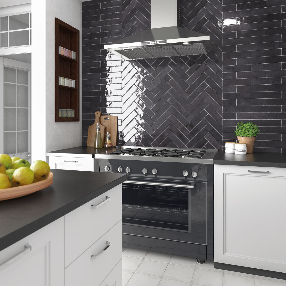 Prøve Vægflise Tribeca Basalt Blank 6x24,6