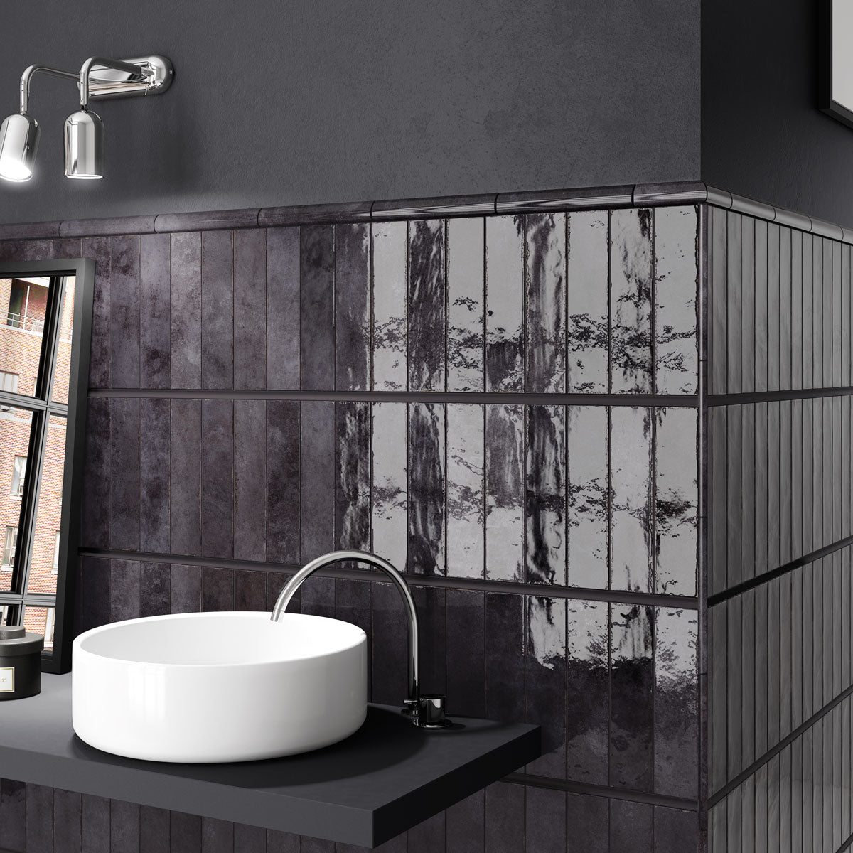 Vægflise Tribeca Basalt Blank 6x24,6