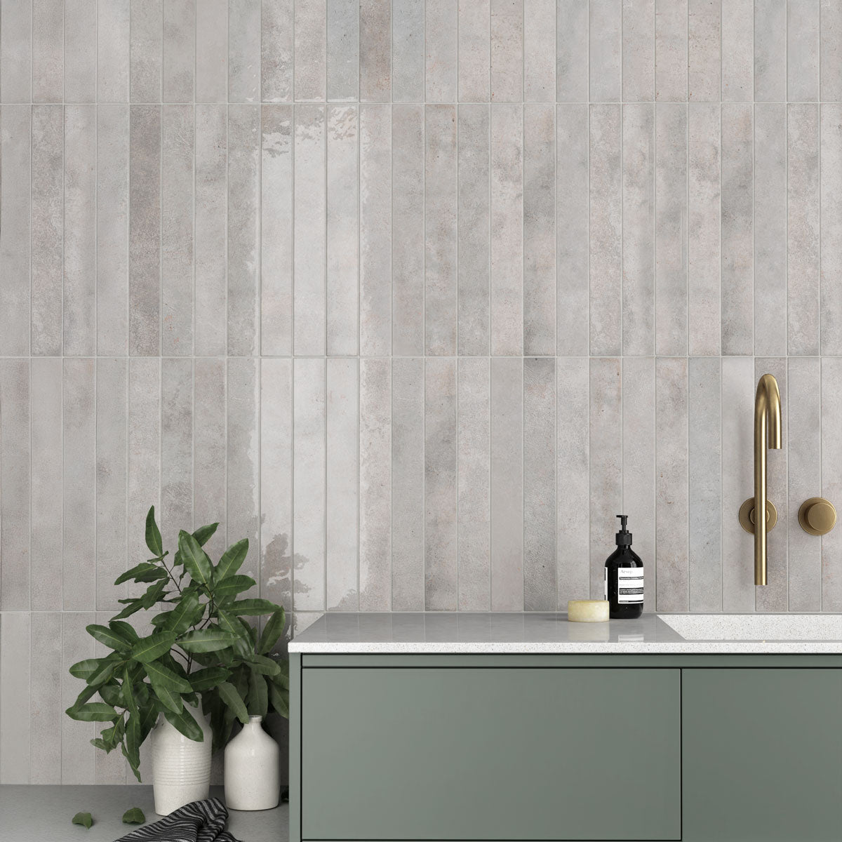Prøve Vægflise Vertikale Dim Gray Blank 5x40