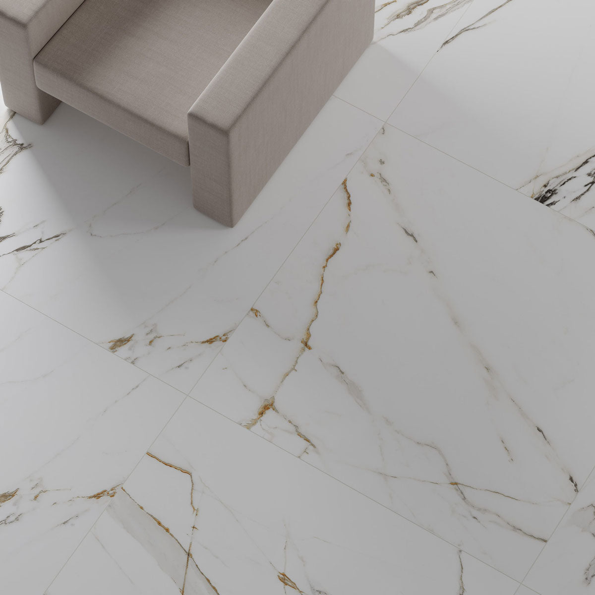 Klinker Amber White Marmor Mat 90x90