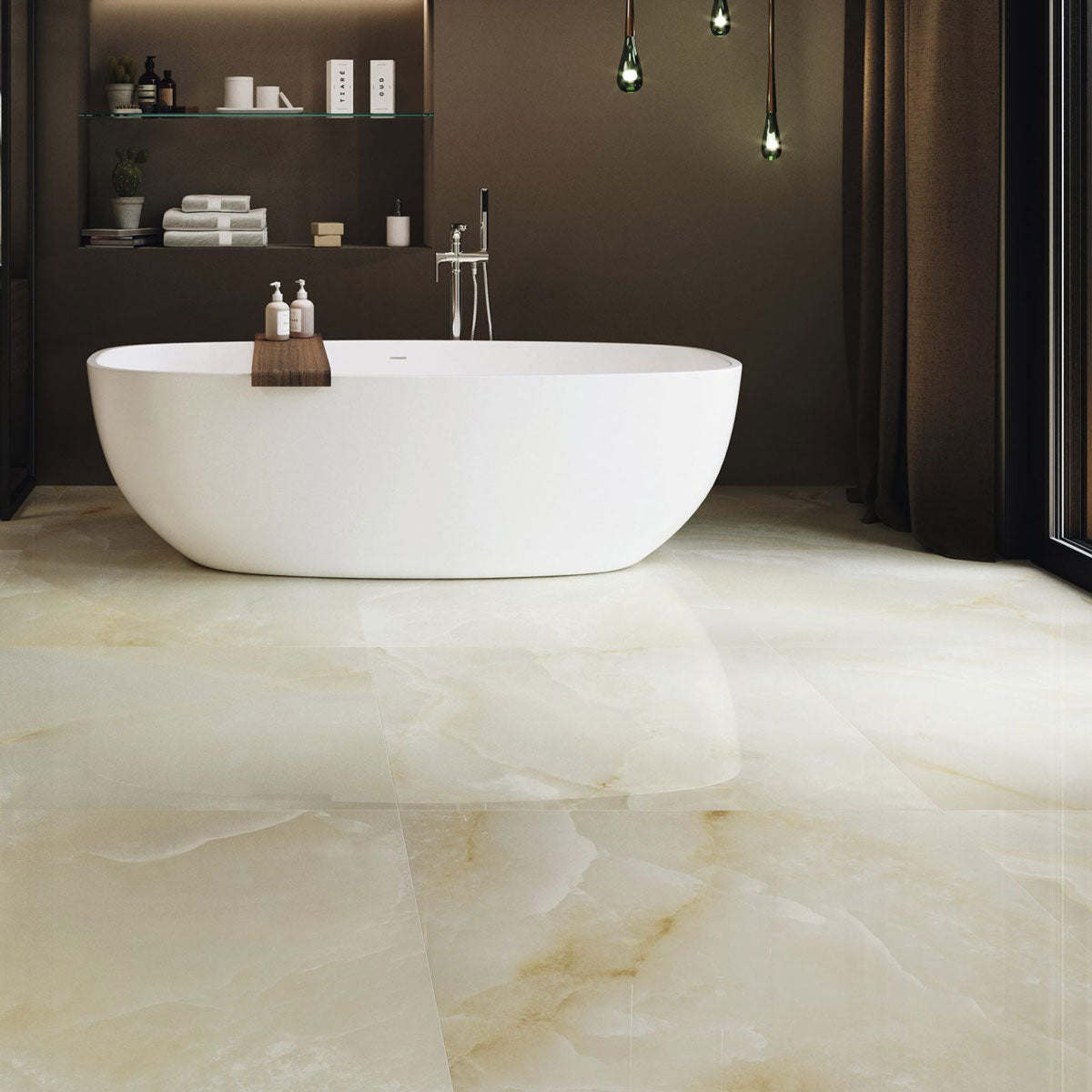 Klinker Onix Beige Marmor Blank 90x90