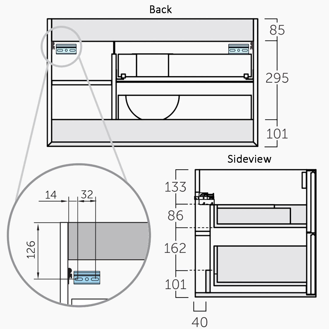 Kommode 100 cm Tenfors Norell Vit Matt