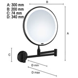 Makeupspejl Smedbo Glow Væg LED Sort Mat