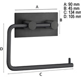 Toiletpapirholder Smedbo Selvklæbende Kantet Sort Mat