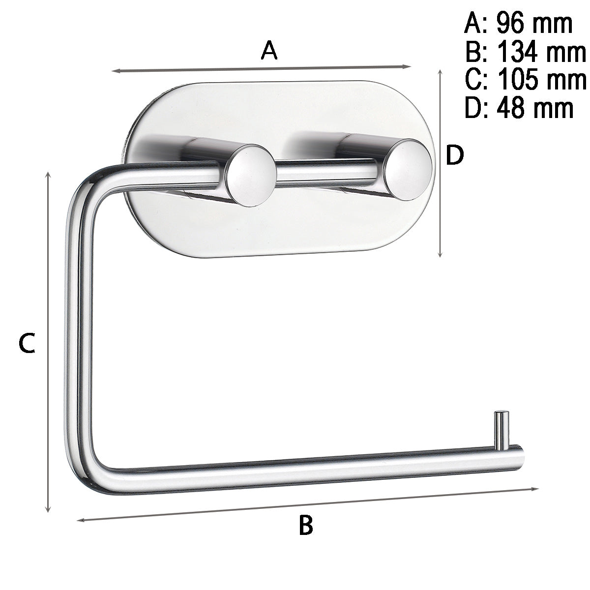 Toiletpapirholder Smedbo Selvklæbende Rund Krom Blank