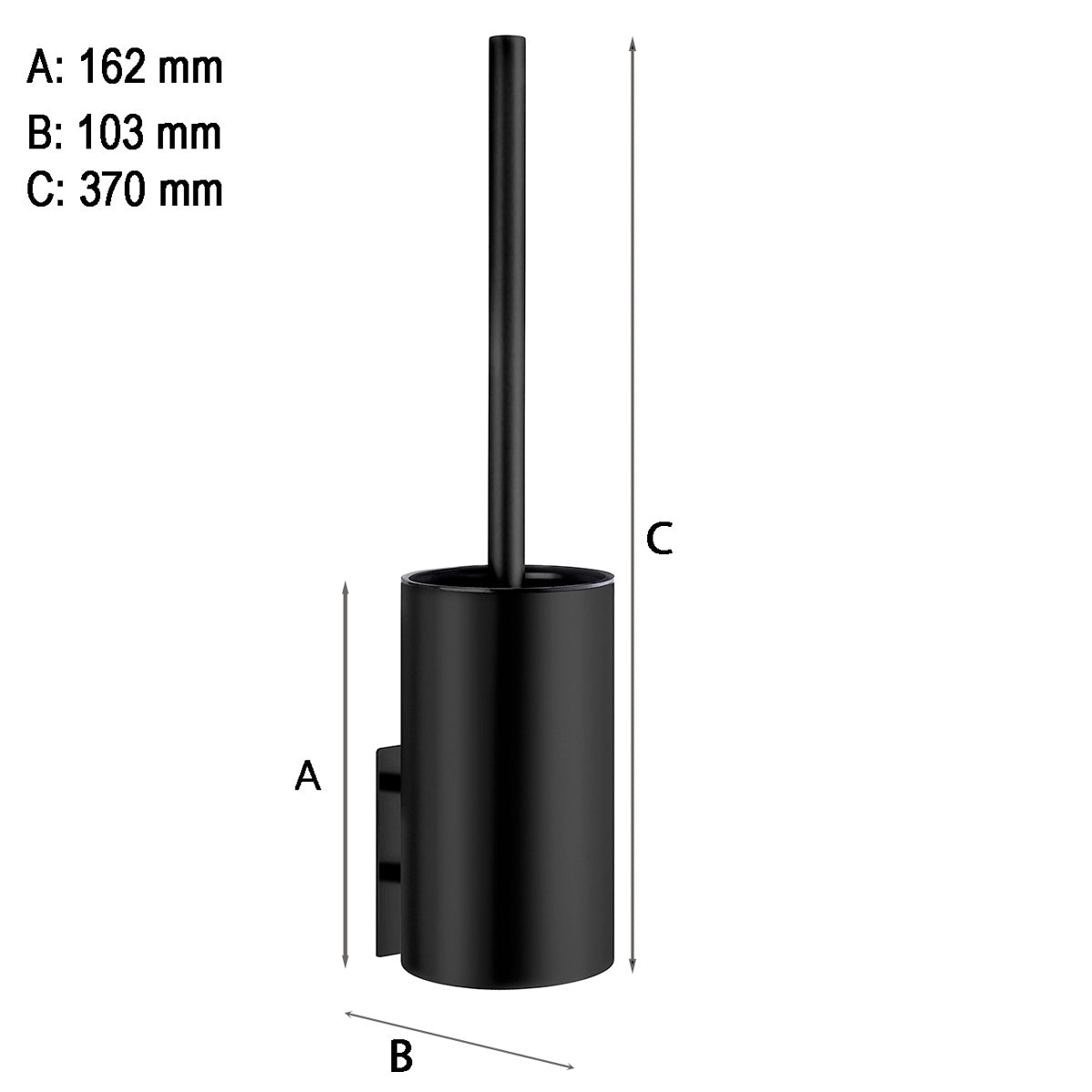 Toiletbørste Smedbo Selvklæbende Sort Mat