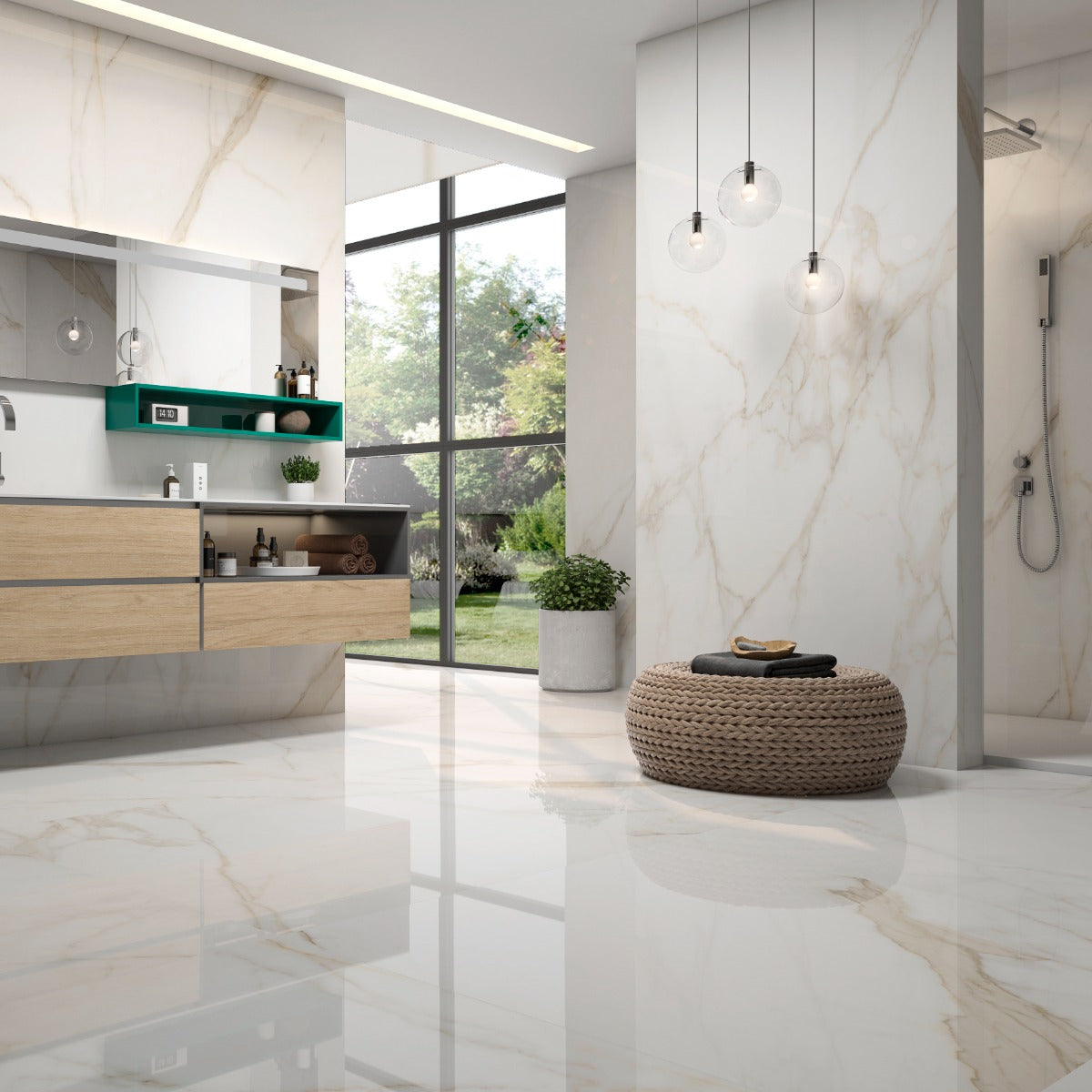 Klinker Tholos Gold Blank Marmor 120x120