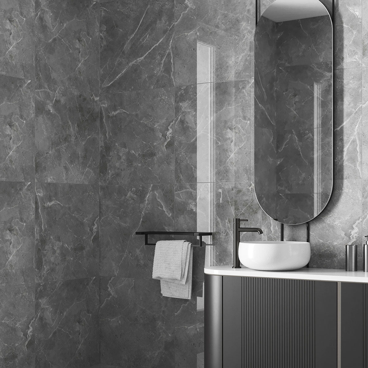 Klinker Pulpis Dark Grey Marmor Blank 60x60