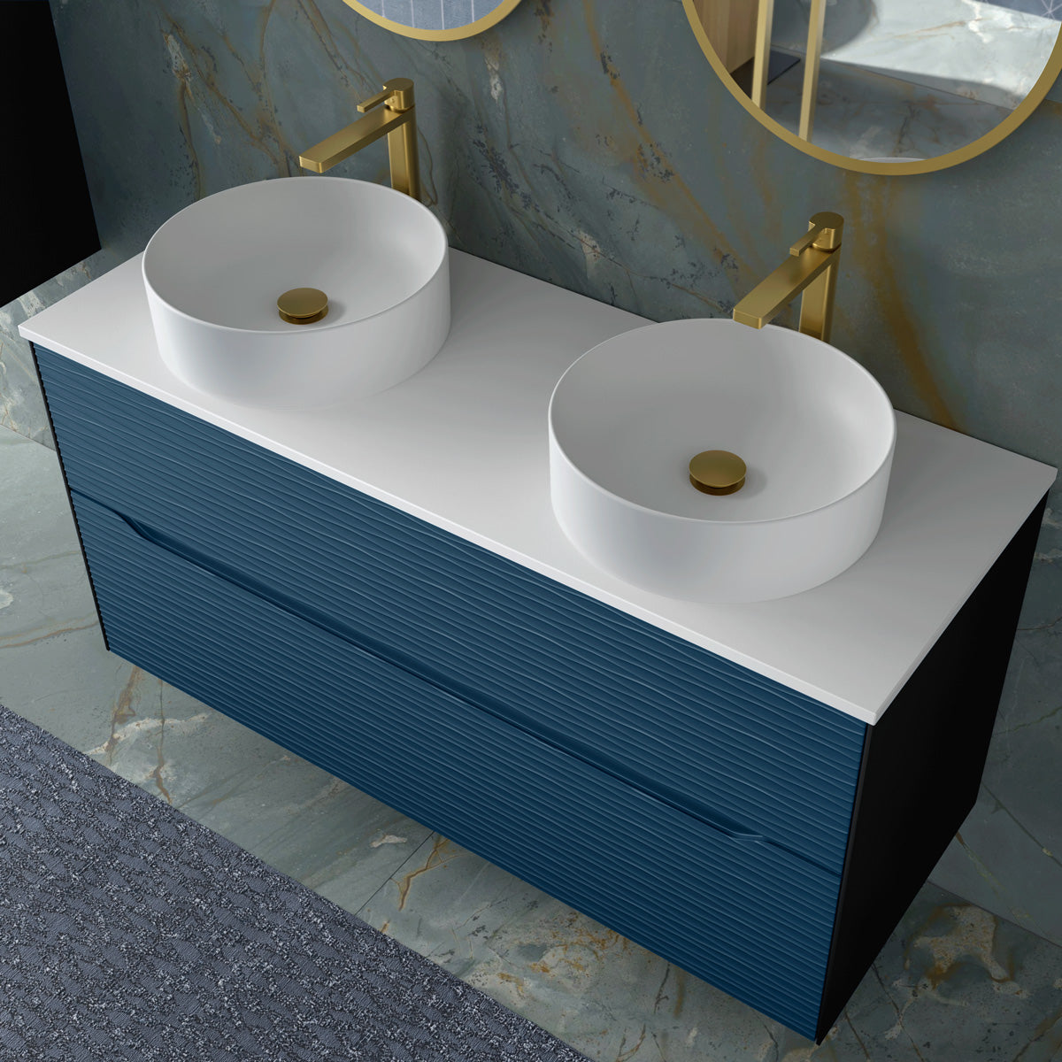 Bordplade Solid Surface Tenfors 120x45 cm Hvid Mat