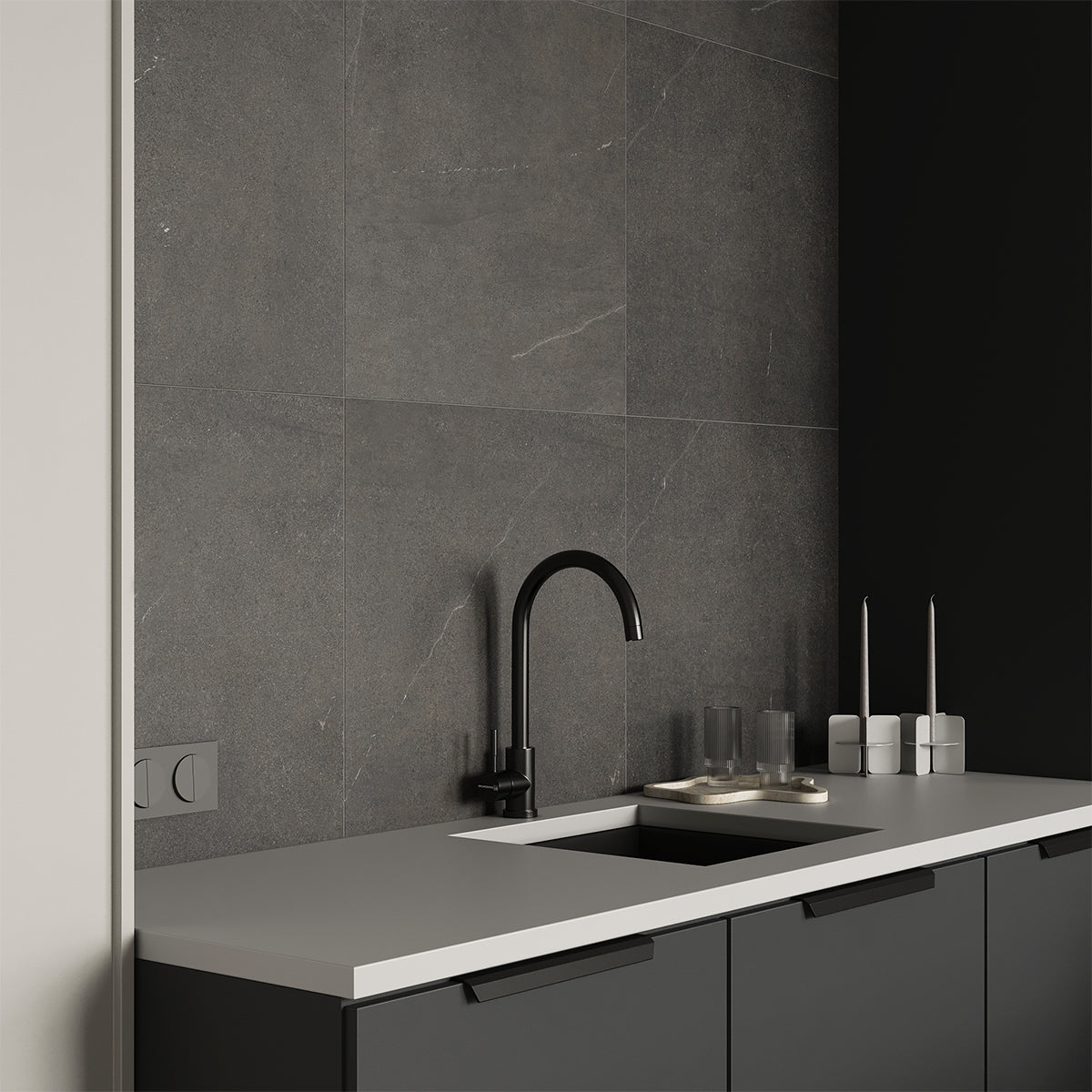 Klinker Bellevue Graphite Marmor Mat 60x60