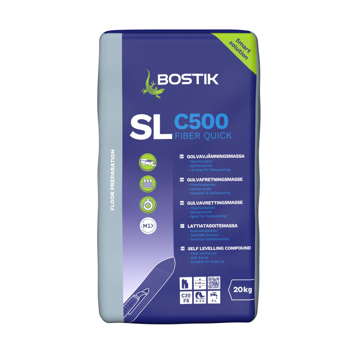 Selvnivellerende Spartelmasse Bostik SL C500 Fiber Quick 20kg