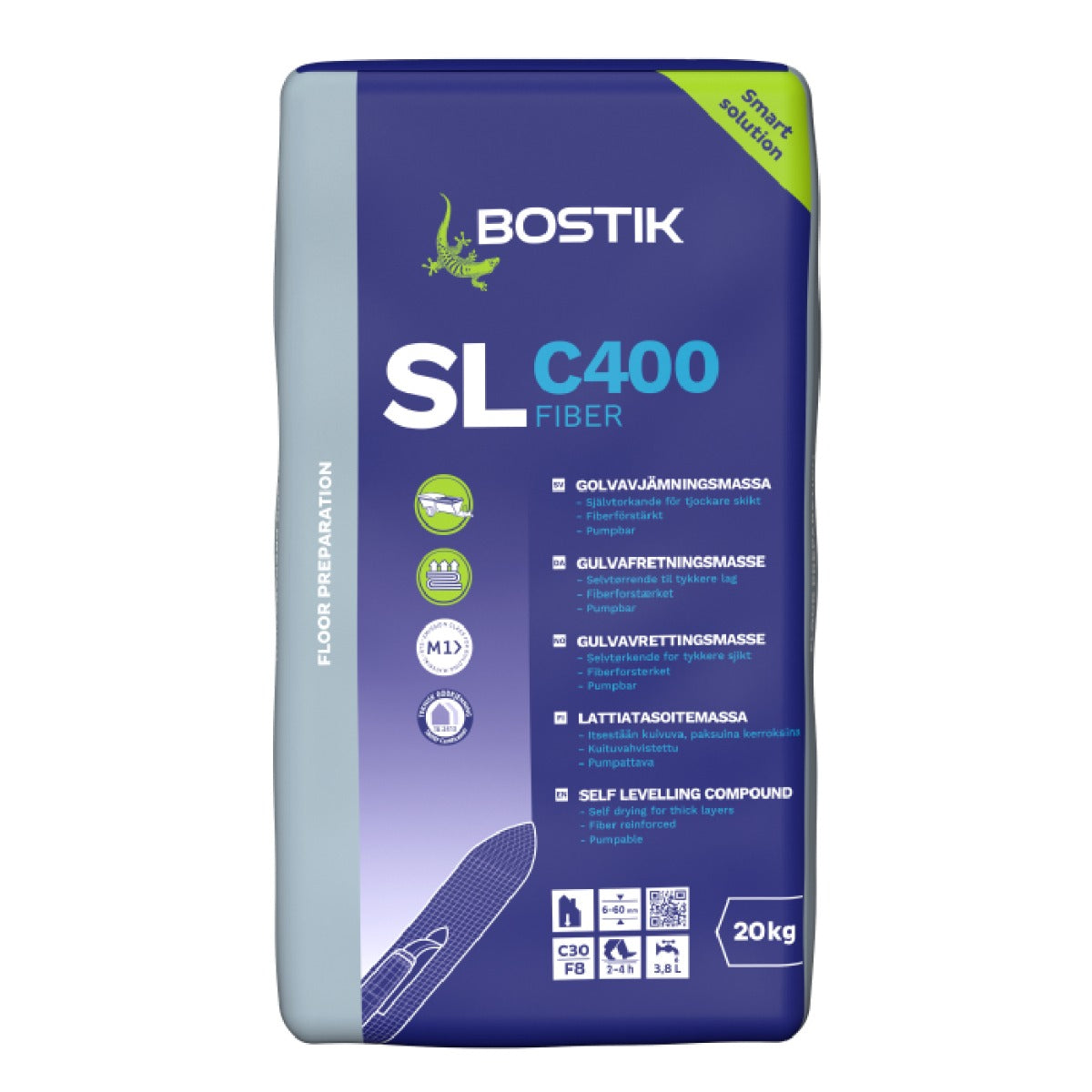 Selvnivellerende Spartelmasse Bostik SL C400 Fiber 20kg