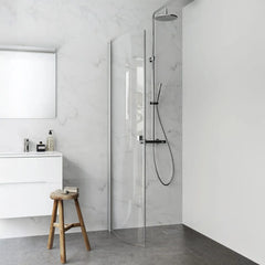 Brusedør Hafa Igloo Pro Buet 90 Klart glas Aluminium