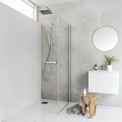 Brusedør Hafa Igloo Pro Lige 80 Klart glas Aluminium