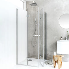 Brusedør Hafa Igloo Pro Fold 70 Klart glas Aluminium 2-pak