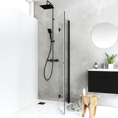 Brusedør Hafa Igloo Pro Fold 70 Klart glas Sort