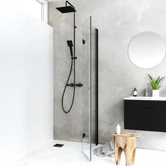 Brusedør Hafa Igloo Pro Fold 80 Klart glas Sort 2-pak