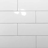 Vægflise Hvid Blank 10x30