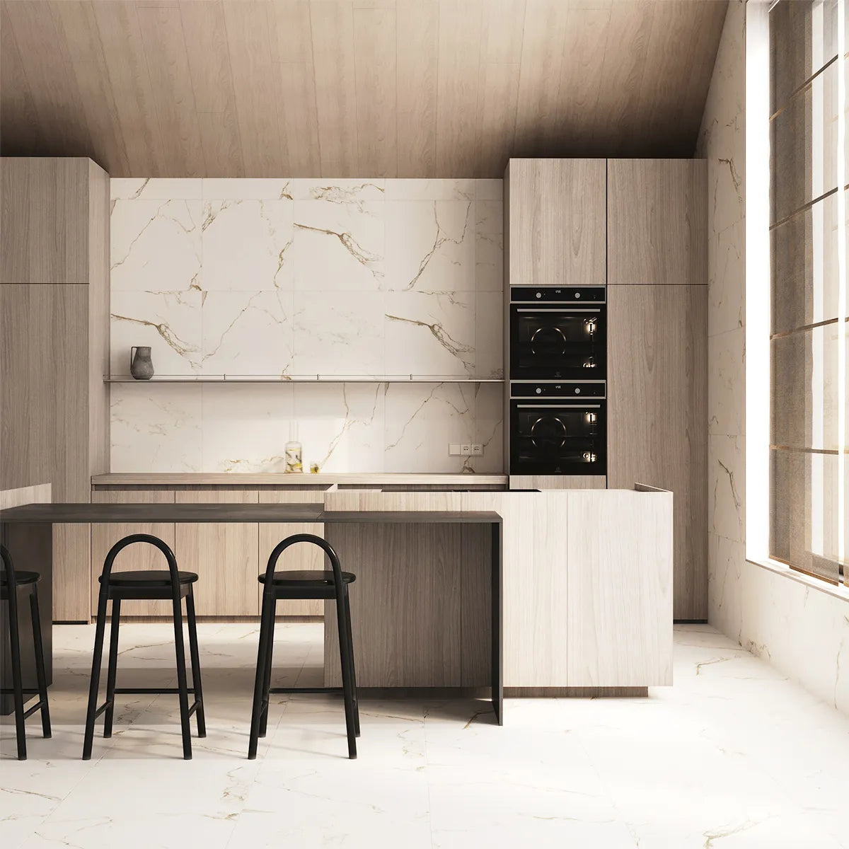 Klinker Carrara Gold Marmor Mat 60x60