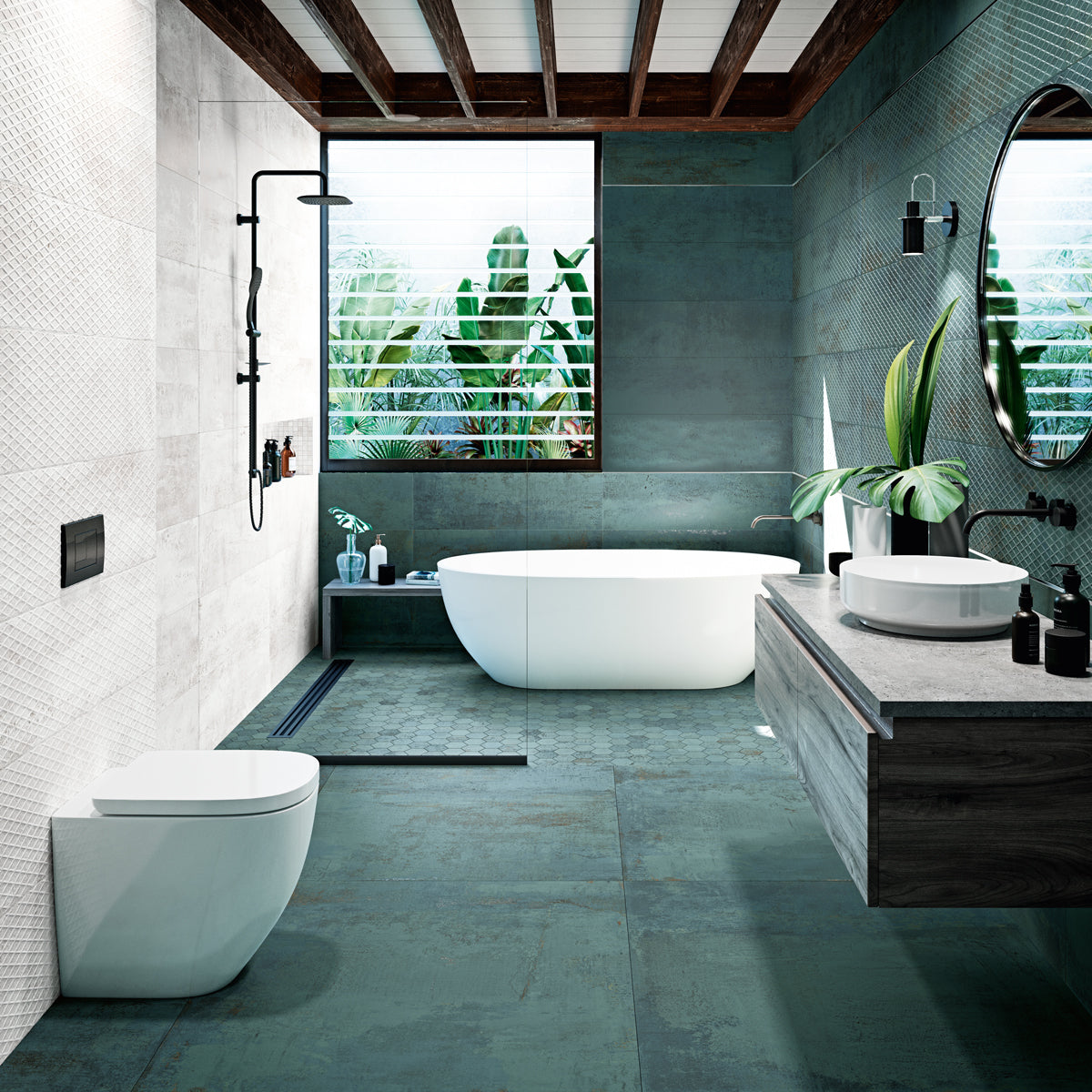 Klinker Metallic Green Mat 60x60