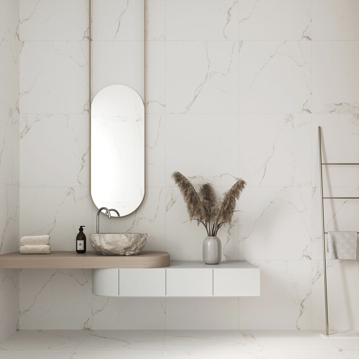 Klinker Carrara Marmor Mat 60x60