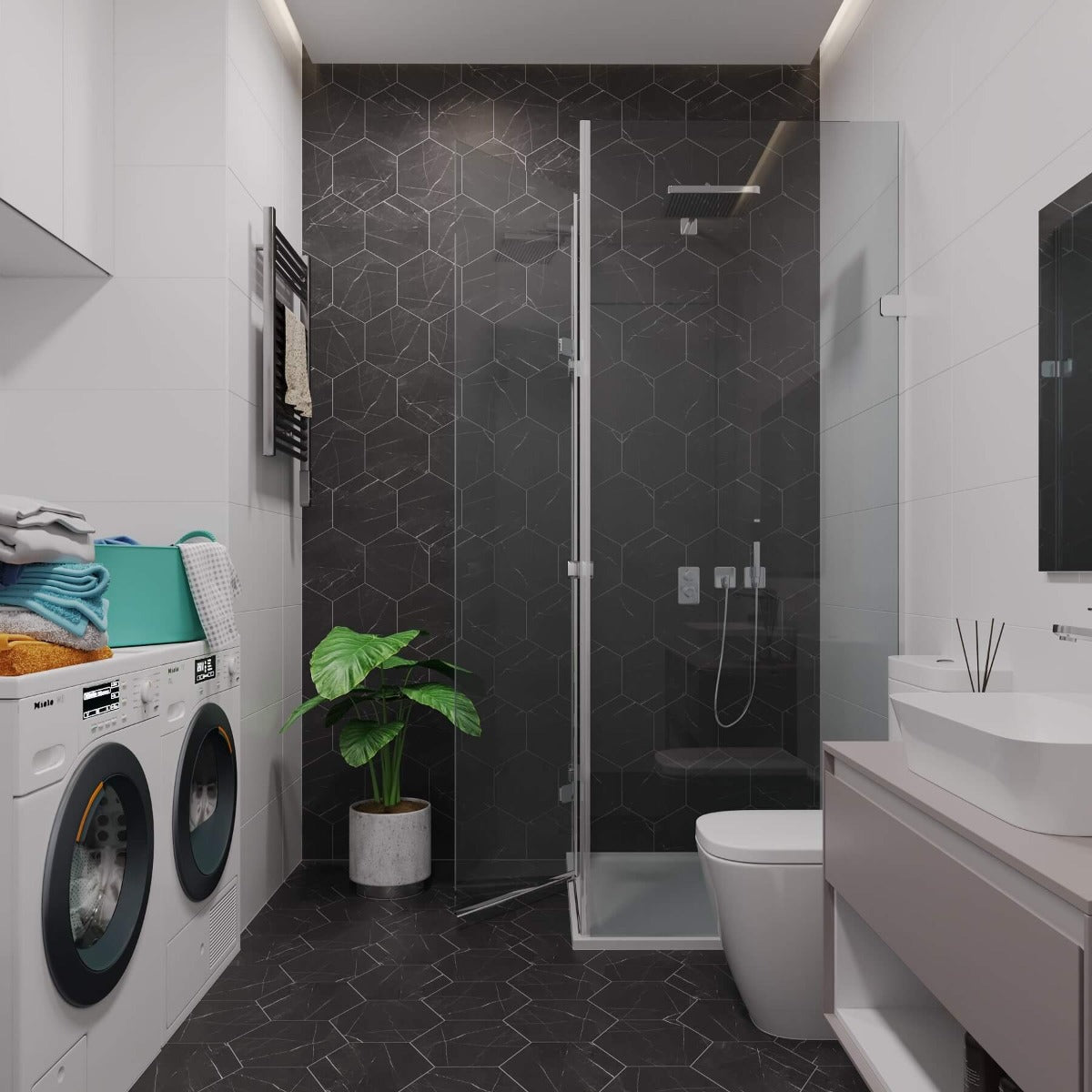 Klinker Hexagon Marquina Marmor 22,5x25,9
