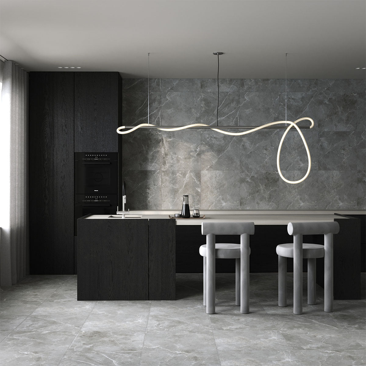 Klinker Pulpis Dark Grey Marmor Mat 60x60